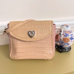 Vintage Brighton Pink Leather Crossbody Purse